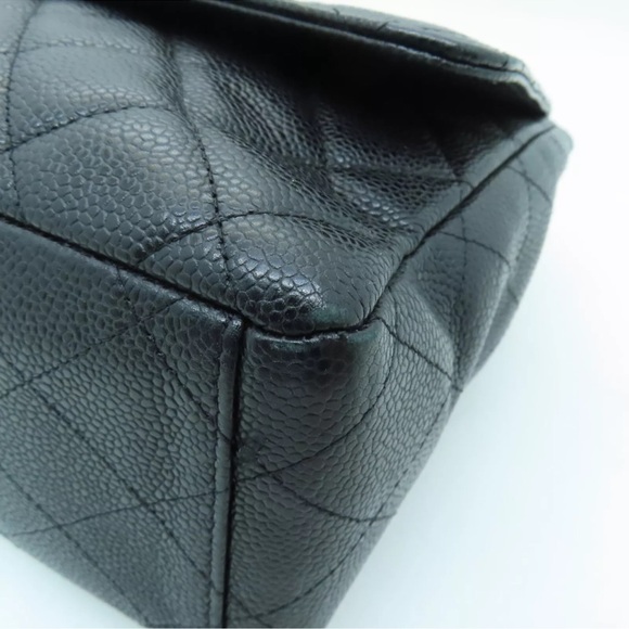 💎 GORGEOUS 💎 CHANEL CAVIAR FLAP DOUBLE CHAIN QUILTED JUMBO MAXI - Picture 8 of 16